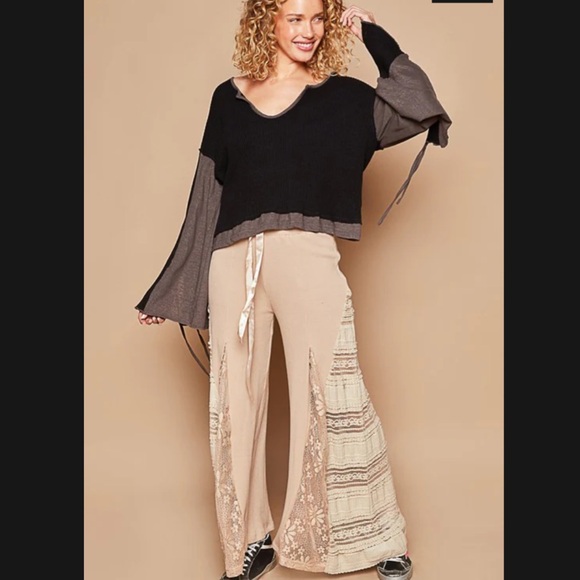 POL Top Pop-over Crisscross Lacing down sleeves Sz L/ Oversize Fit/V-Neck/ NWOT - Picture 15 of 17